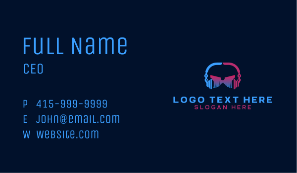 DJ Headphone Music Business Card Design Image Preview