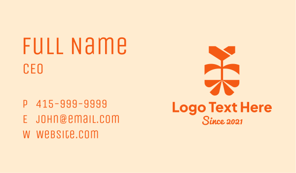 Orange Tulip Flower Business Card Design Image Preview