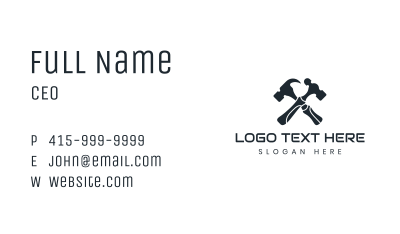 Hammer Handyman Wordmark Business Card Image Preview