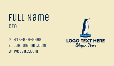 Standing Blue Penguin Business Card Image Preview