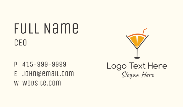 Orange Martini Juice  Business Card Design Image Preview