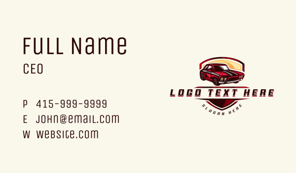 Sports Car Shield Business Card Design Image Preview