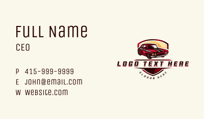 Sports Car Shield Business Card Image Preview