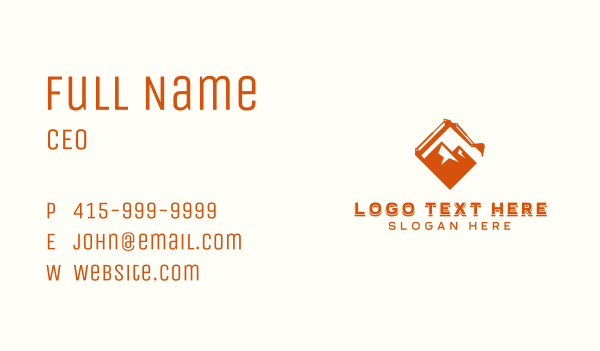 Mountain Quarry Excavation  Business Card Design Image Preview
