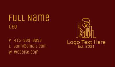 City Wine Glass Business Card