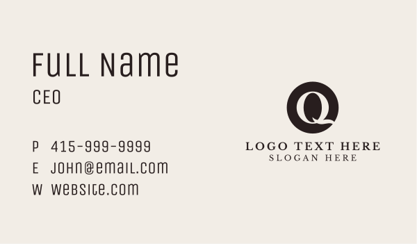 Professional Creative Studio Letter Q Business Card Design Image Preview