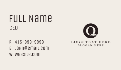 Professional Creative Studio Letter Q Business Card Image Preview