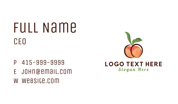 Seductive Peach Fruit Business Card Design Image Preview