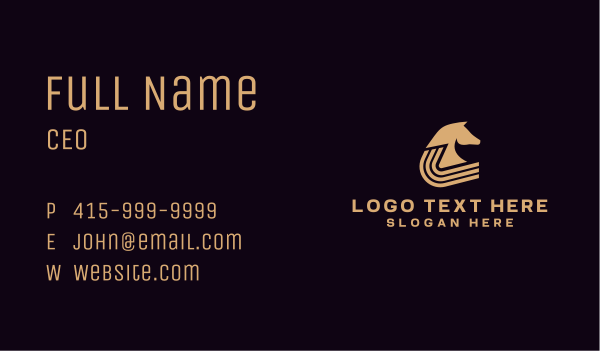 Golden Horse Equine Business Card Design Image Preview