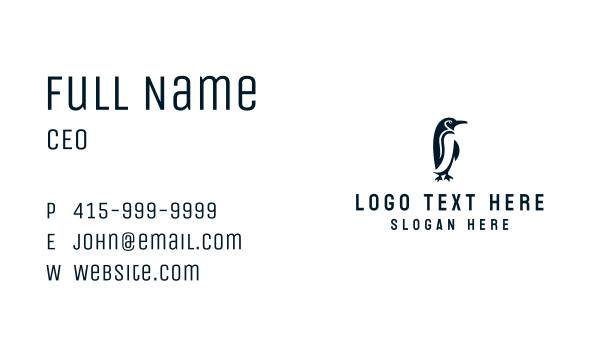 Penguin Animal Bird Business Card Design Image Preview