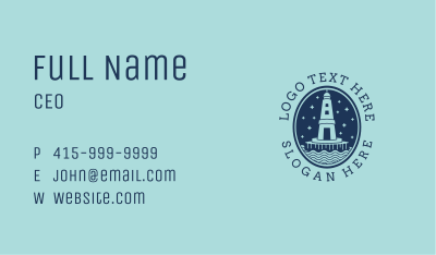 Blue  Lighthouse Tower Business Card