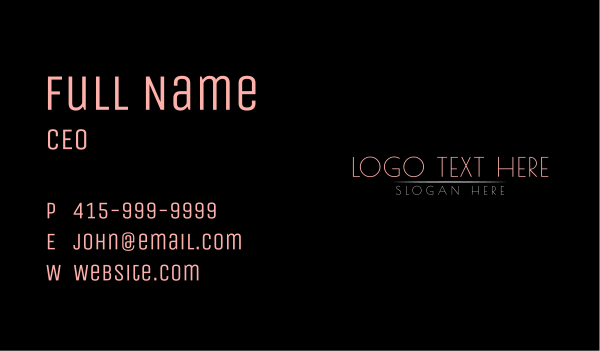 Luxurious Feminine Wordmark Business Card Design Image Preview