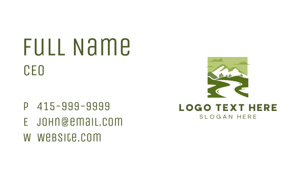 Lake Mountain Adventure Business Card Design Image Preview