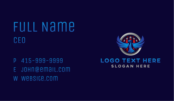 American Eagle Star Business Card Design Image Preview