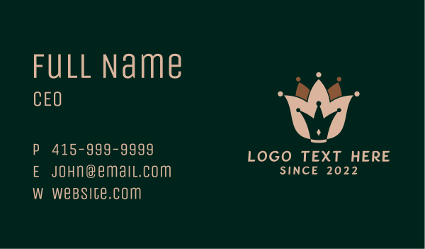 Tulip Rose Crown  Business Card Design Image Preview