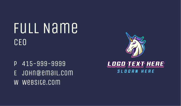 LGBTQIA Unicorn Gaming Business Card Design Image Preview