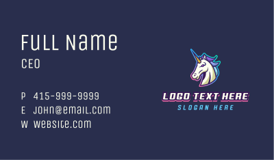 LGBTQIA Unicorn Gaming Business Card Image Preview