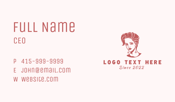 Sophisticated Woman Jewelry Business Card Design Image Preview