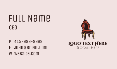 Vintage Home Chair Business Card Image Preview