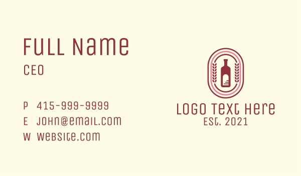 Wine Bottle Badge Business Card Design Image Preview