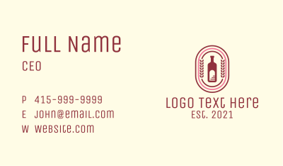 Wine Bottle Badge Business Card Image Preview