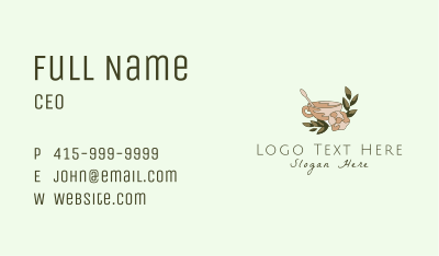 Floral Ceramic Cup Business Card Image Preview