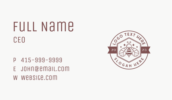 Organic Bee Farm Business Card Design Image Preview