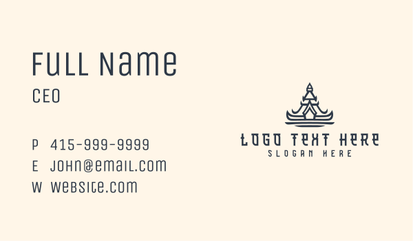 Asian Shrine Architecture Business Card Design Image Preview