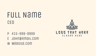 Asian Shrine Architecture Business Card Image Preview