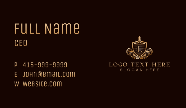 Shield Crown Insignia Business Card Design Image Preview