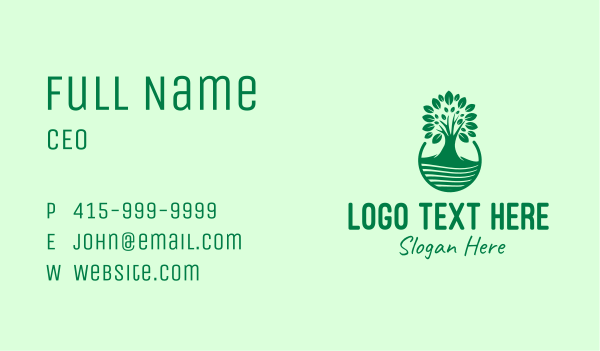 Green Growing Tree  Business Card Design Image Preview