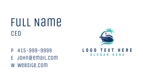 Yacht Beach Travel Business Card Design Image Preview