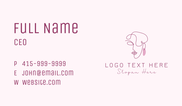 Female Earrings Jeweler Business Card Design Image Preview