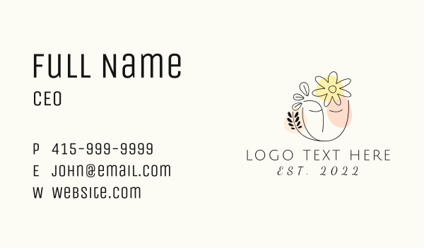Floral Beauty Woman  Business Card Design Image Preview