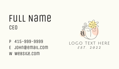 Floral Beauty Woman  Business Card
