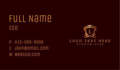 Crown Crest Shield Business Card Image Preview