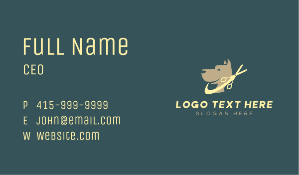 Dog Grooming Shears Business Card Design Image Preview