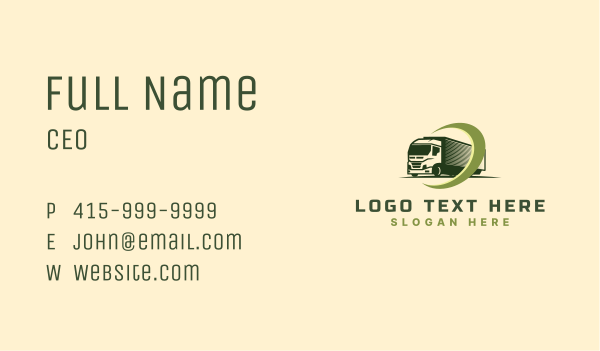 Logistics Freight Truck Business Card Design Image Preview