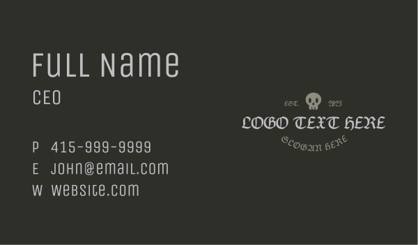 Classic Gothic Wordmark Business Card Design