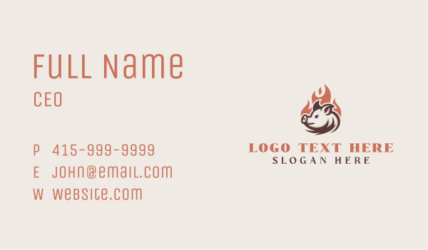 Roast Pig Grill Business Card Design Image Preview