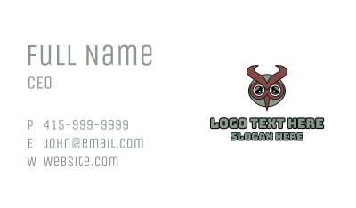 Modern Owl Horns  Business Card