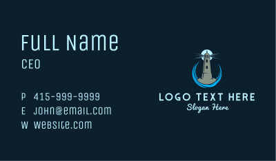 Lighthouse Coast Wave Business Card Image Preview