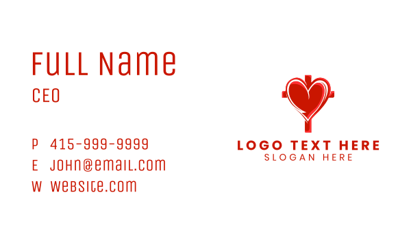 Religious Cross Heart Business Card Design Image Preview