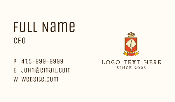 Royal Peacock Shield Banner Business Card Design Image Preview