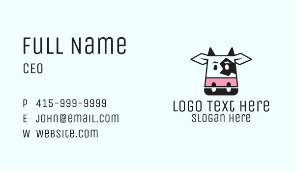 Cute Cow Head  Business Card Design Image Preview