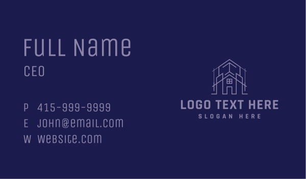 House Construction Architect Business Card Design Image Preview
