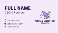 Purple Sparrow Bird  Business Card Image Preview