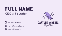 Purple Sparrow Bird  Business Card Image Preview