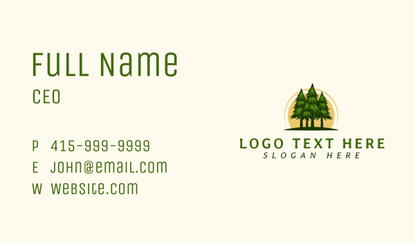 Nature Pine Tree Woods Business Card Design Image Preview