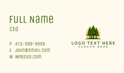 Nature Pine Tree Woods Business Card Image Preview